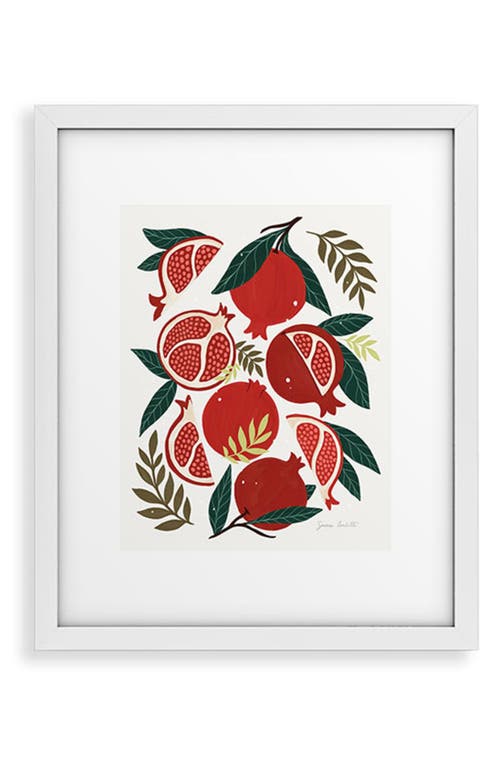 Deny Designs Pomegranates Pattern Framed Art Print in Green at Nordstrom