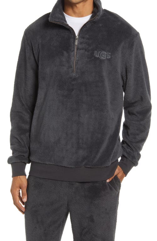 UGG(R) Men's Zeke Fleece Half Zip Pullover in Ink Black