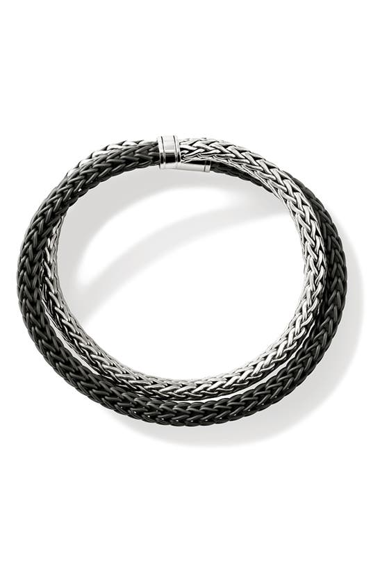 Shop John Hardy Medium Chain Bracelet In Silver/black