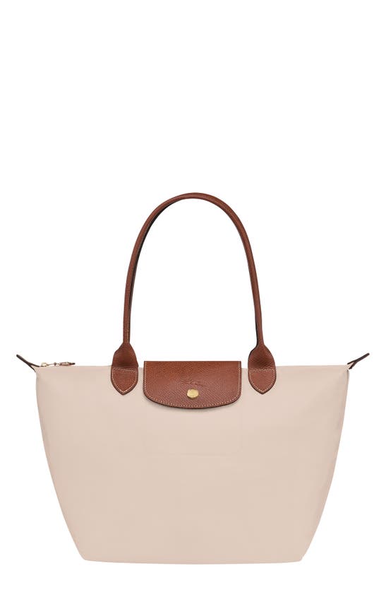 Shop Longchamp Medium Le Pliage Nylon Shoulder Tote In Paper