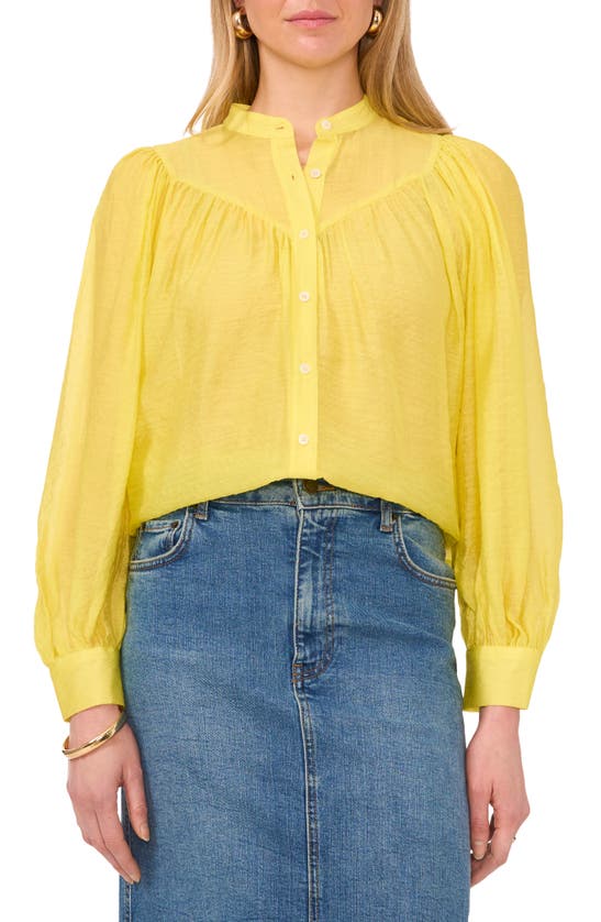 Shop Vince Camuto Yoke Raglan Sleeve Shirt In Bright Lemon