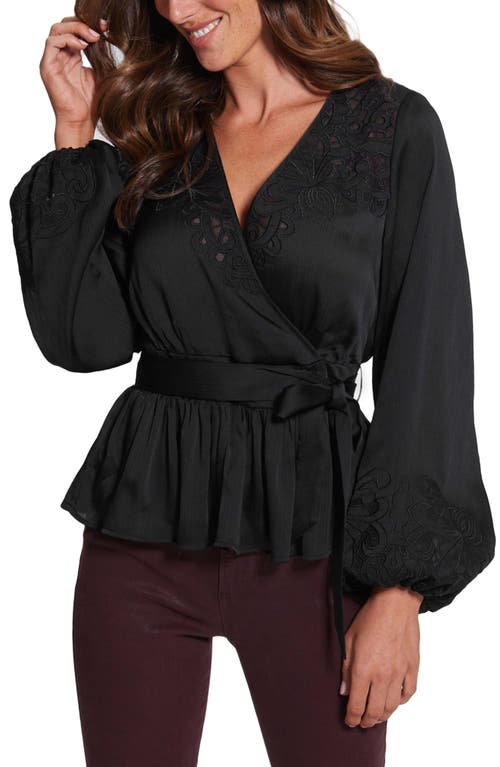 GUESS Adora Belted Blouse in Jet Black