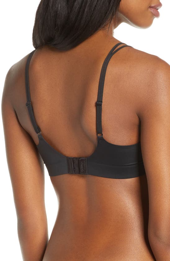 Shop Calvin Klein Liquid Touch Underwire Push-up Plunge Bra In Black