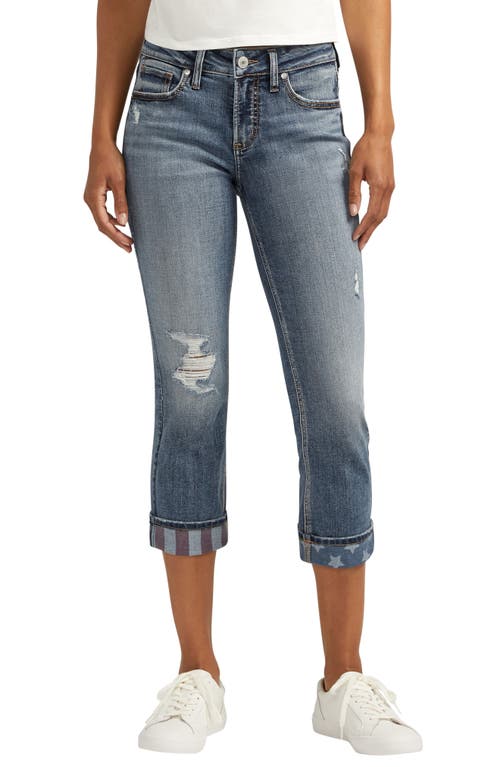 Silver Jeans Co. Suki Americana Mid Rise Capri Jeans In Indigo