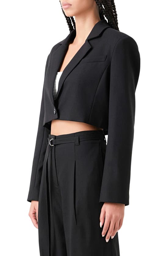 Grey Lab Oversize Crop Blazer In Black