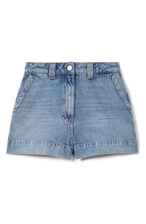 Shop Reiss Olivia High Waist Denim Shorts In Light Blue