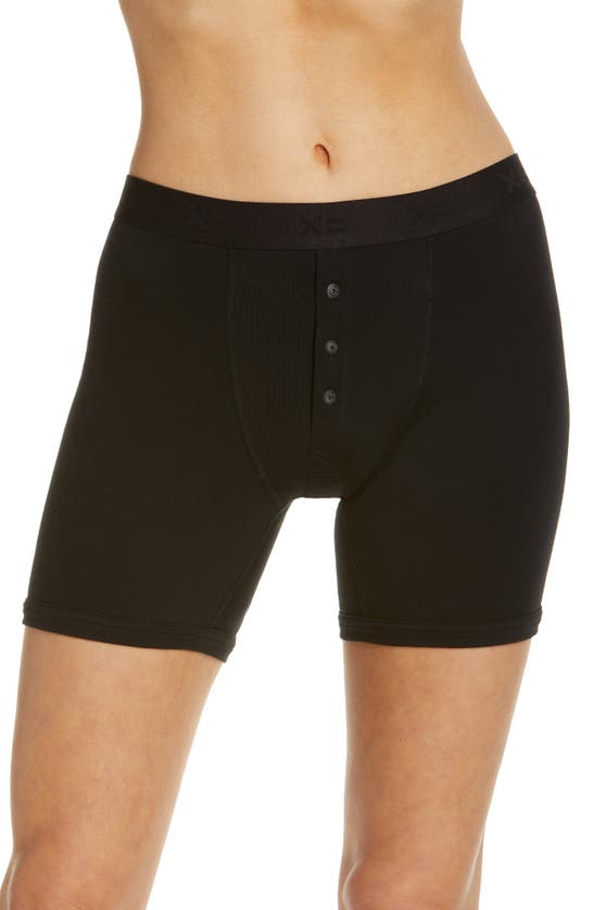 Tomboyx 6-inch Stretch Cotton Boxer Briefs In X=black