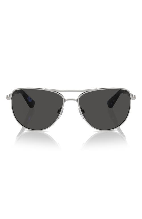 Shop Burberry 60mm Pilot Sunglasses In Silver