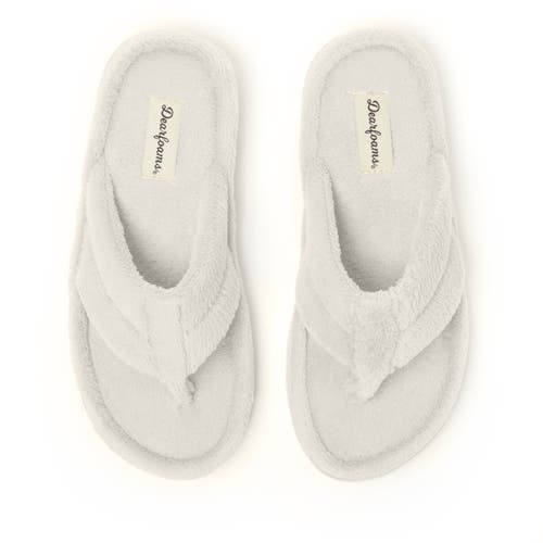 Shop Dearfoams Wrenley Terry Thong Flip Flop Slipper In Muslin