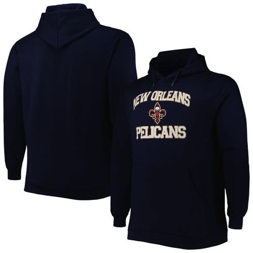 PROFILE Men's Navy New Orleans Pelicans Big & Tall Heart & Soul Pullover Hoodie
