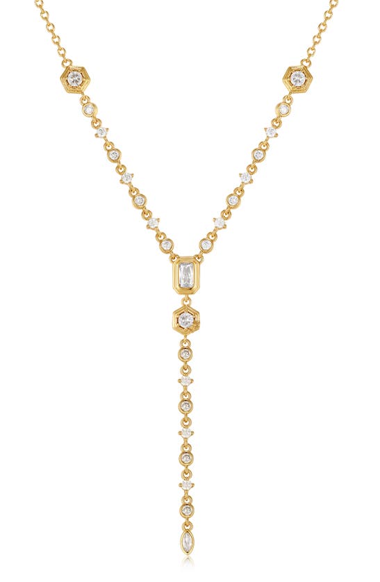 Luv Aj Stellar Bezel Lariat Necklace In 14k Gold Plated, 14