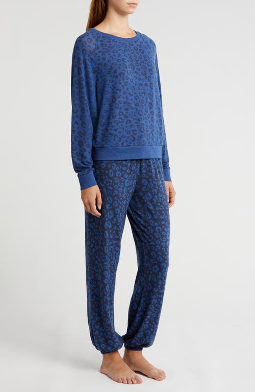 Shop Honeydew Star Seeker Brushed Jersey Pajamas In Navy Leopard