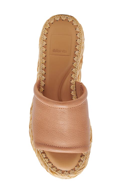 Dolce Vita Chavi Platform Slide Sandal In Honey Leather