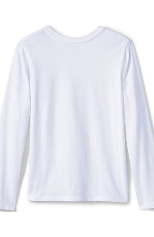 Shop Lands' End School Uniform Girls Long Sleeve Essential T-shirt In White