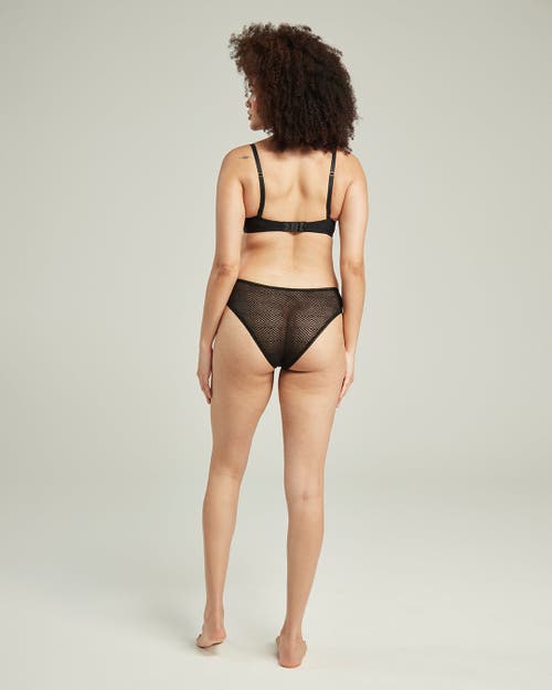Nudea The Sheer Deco High Leg Brief In Black