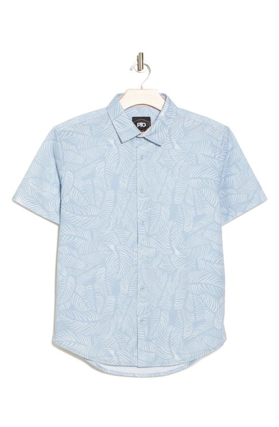 Shop Pto Hamn Palms Short Sleeve Shirt In Blue
