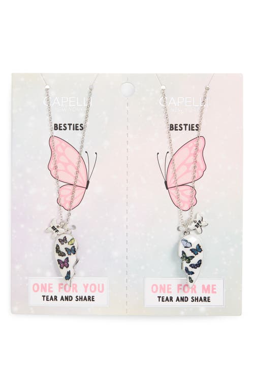 Capelli New York Kids' 2-Pack BFF Butterfly Pendant Necklaces in White Multi at Nordstrom