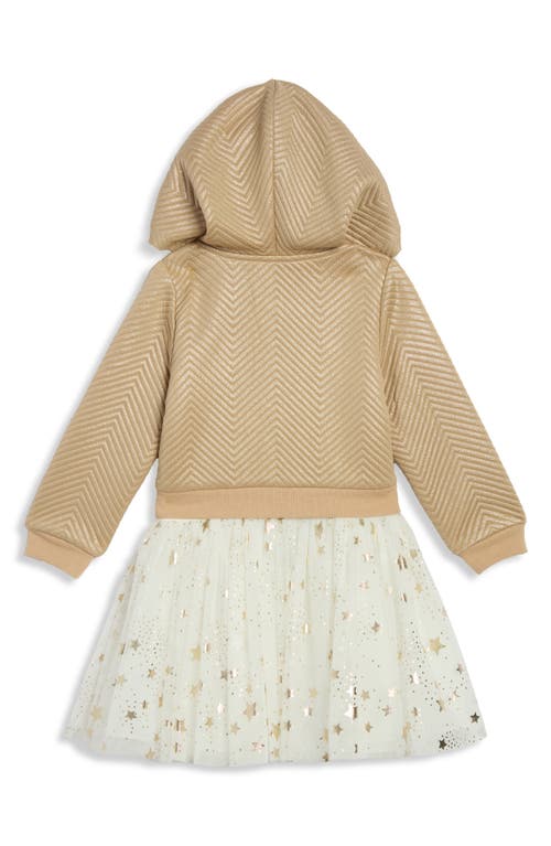 Pippa & Julie Kids' Metallic Hoodie & Dress Set In Gold