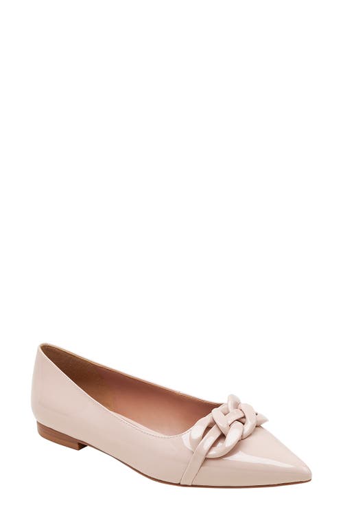 Shop Linea Paolo Nora Pointed Toe Flat In Beige/beige