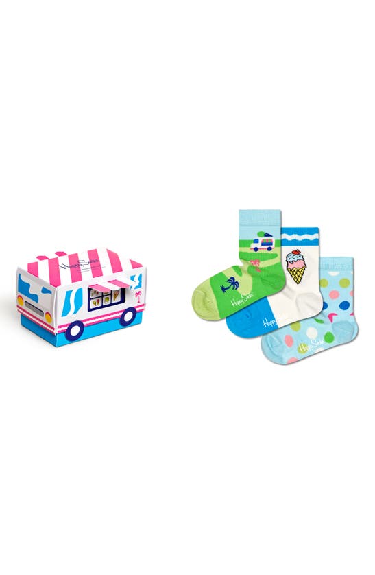 Happy Socks Kids' Assorted 3-pack Ice Cream Socks Gift Set In Multi