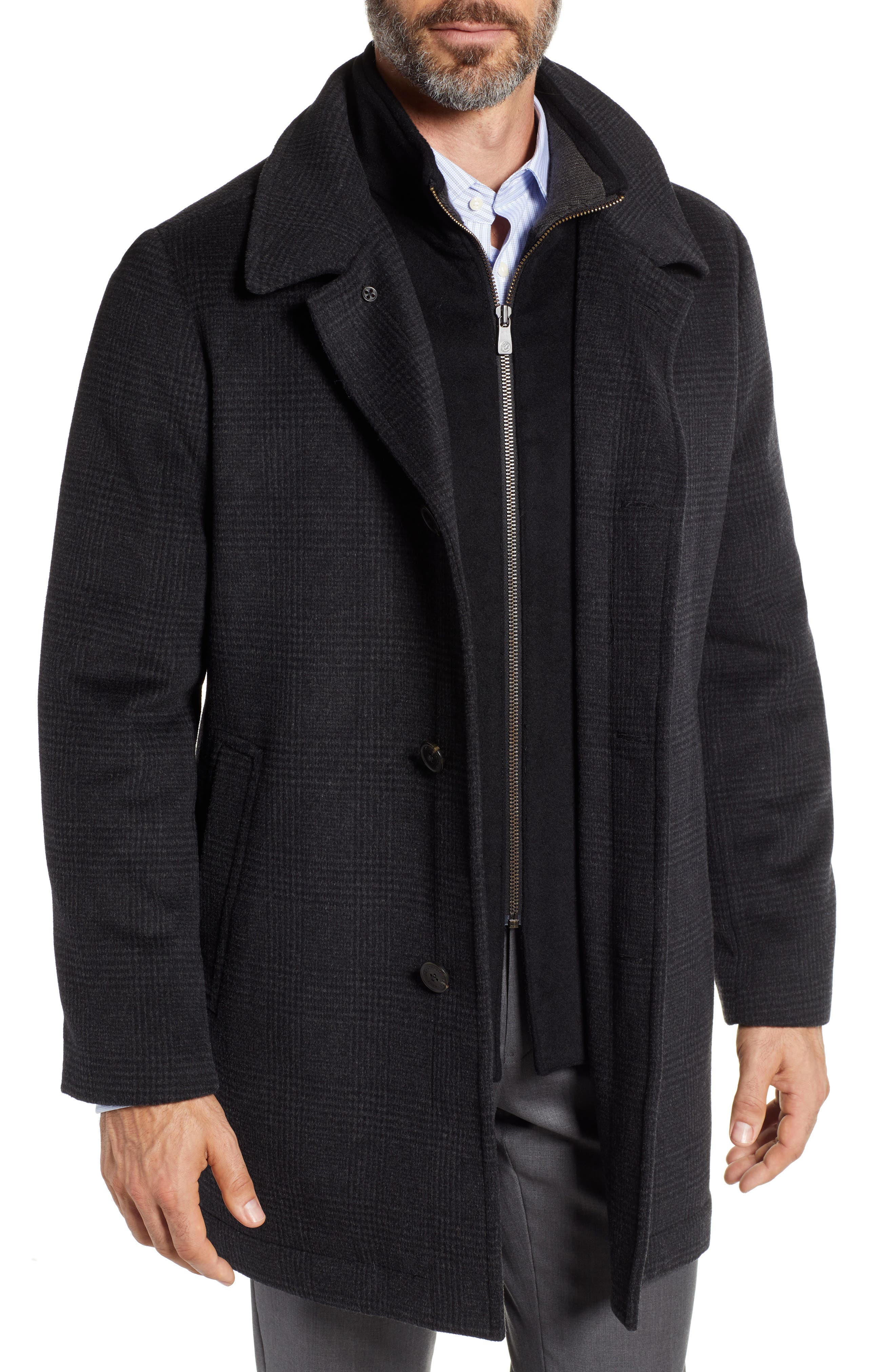 Hart Schaffner Marx MacBeth Wool Blend Car Coat with Bib Nordstrom