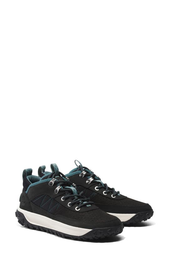 Timberland Women's Greenstride Motion 6 Leather Hiking Boots From Finish Line In Black Nubuck With White