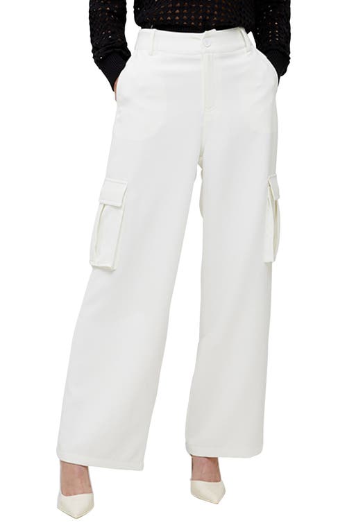 French Connection Combat Wide Leg Cargo Pants Summer White at Nordstrom,