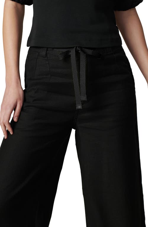 Shop Joe's The Addison High Waist Ankle Wide Leg Linen Blend Pants In Black