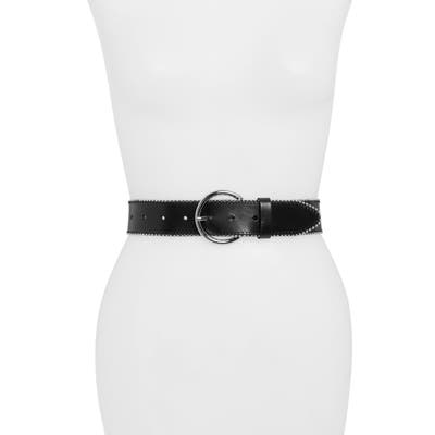 Rebecca Minkoff Ball Stud Leather Belt, Black
