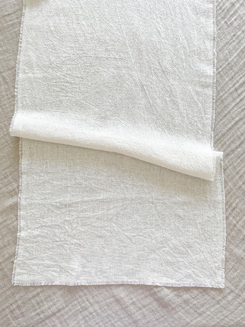 Anaya So Soft Linen Table Runner In Navy Blue