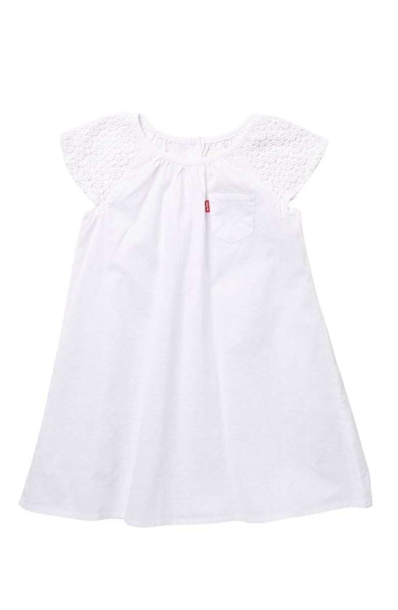 LEVIS Cap Sleeve Dress, Main, color, WHITE