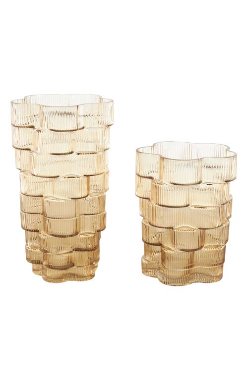 Ginger Birch Studio Set Of 2 Glass Vases In Brown
