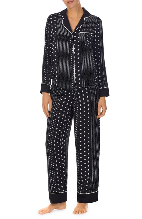 kate spade new york knit pajamas in Black/Stripe