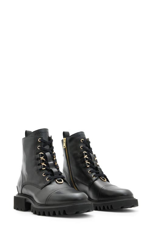 Shop Allsaints Lydia Cap Toe Combat Boot In Black