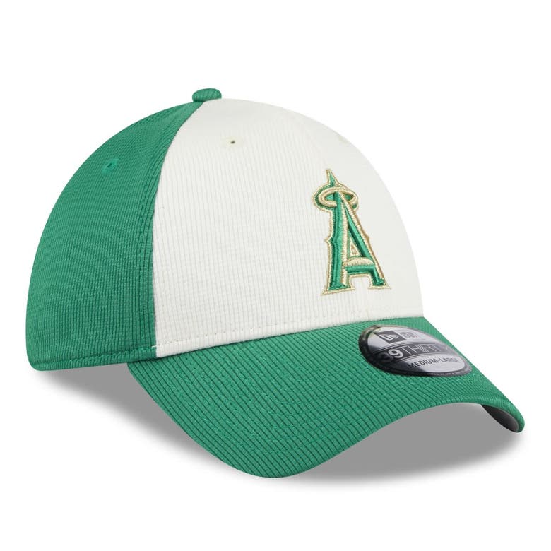 Shop New Era White/green Los Angeles Angels 2024 St. Patrick's Day 39thirty Flex Fit Hat