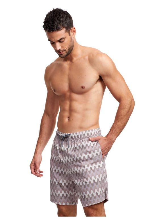 Gottex Men Beach Vibe 7" Swim Shorts In Multi Taupe