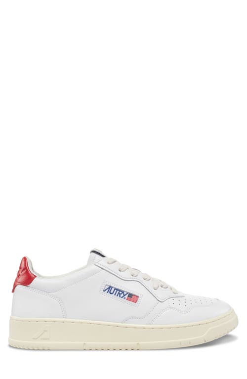 Autry Top White Red Sneakers In Leather White/red