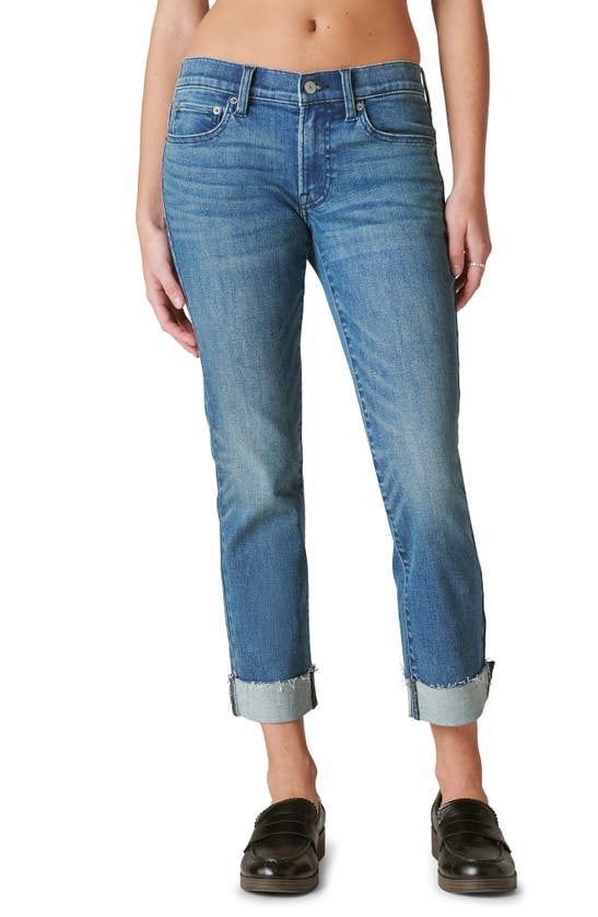 LUCKY BRAND LUCKY BRAND SWEET STRAIGHT RAW HEM MID RISE CROP STRAIGHT LEG JEANS