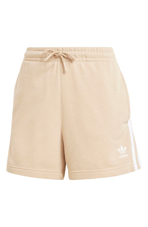 Shop Adidas Originals Adidas Adicolor 3-stripes French Terry Shorts In Magic Beige