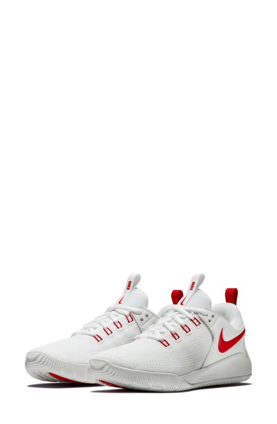 Nike Zoom Hyperace 2 Volleyball Shoe In White/ Red
