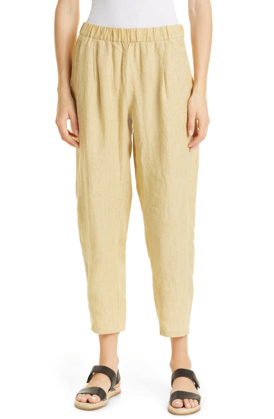 Eileen Fisher Crop Lantern Pants In Butter