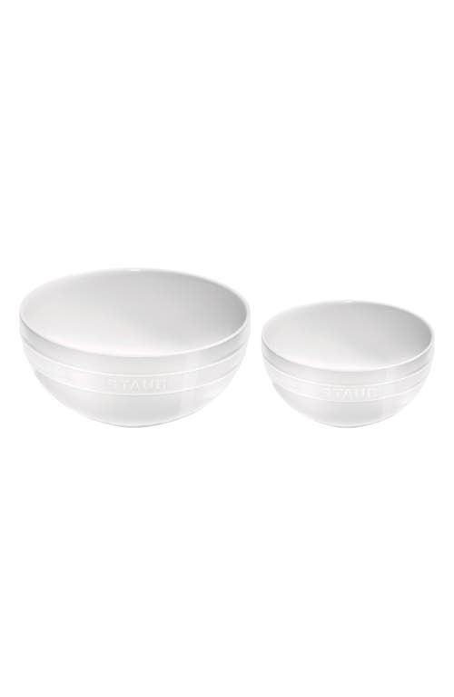 Staub Ceramics 2-piece Nesting Mixing Bowl Set In White