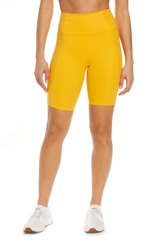 Girlfriend Collective High Waist Bike Shorts In Golden Glow