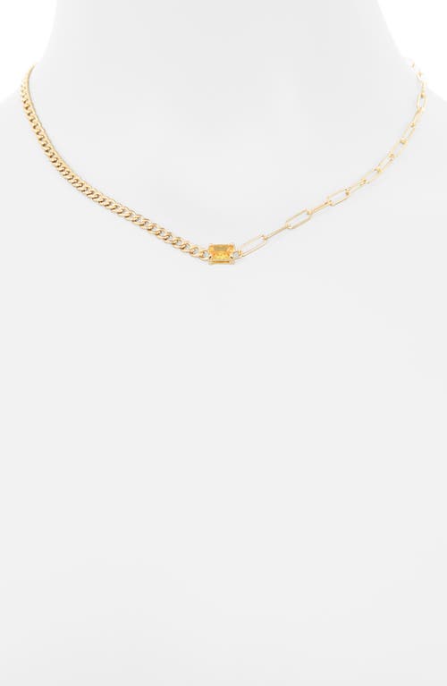 Meshmerise Birthstone Necklace In Yellow-november