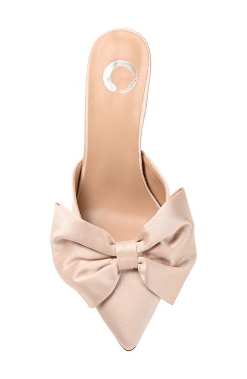 Shop Journee Collection Tiarra Bow Mule In Ivory Rose