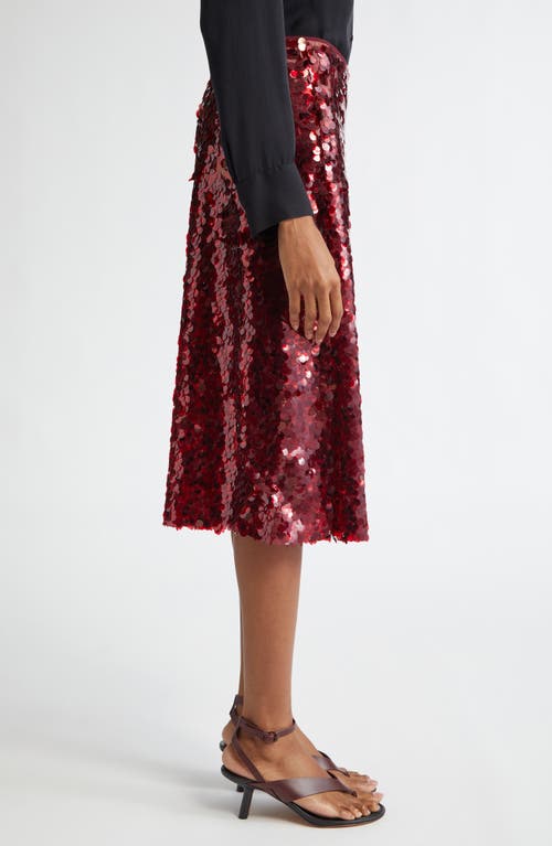 Shop Vince Paillettes Sequin Skirt In Ruby Ink