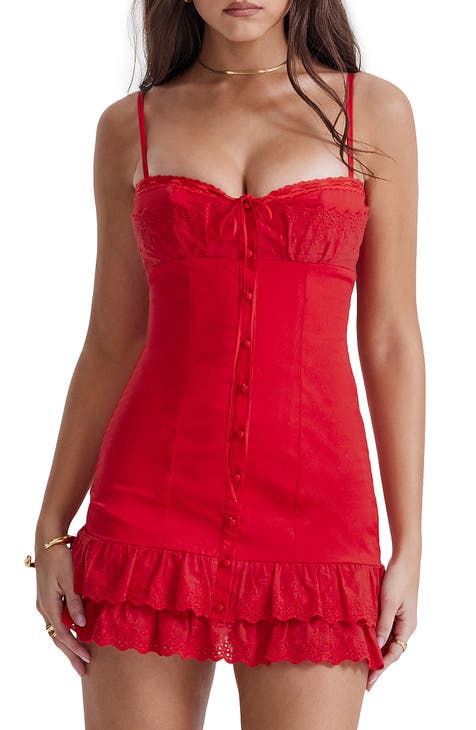 Coquette Corset with Ruffled Lace Hem - Midnight Magic Lingerie