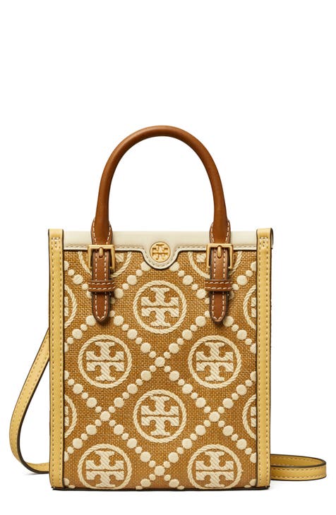 Tory Burch Mini N/s T Monogram Jacquard Bag - Hazel