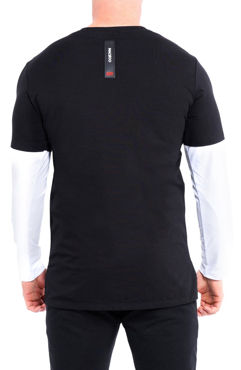 Maceoo Everything Black Layered Long Sleeve Graphic Tee, Alternate, color, 