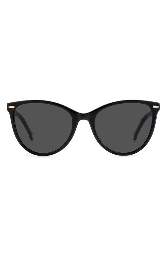 Shop Carolina Herrera 57mm Cat Eye Sunglasses In Black/ Grey